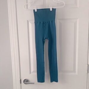 Free people movement teal ribbed leggings